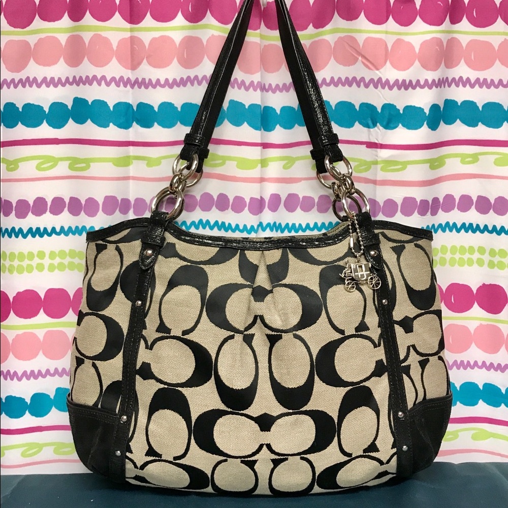 COACH SIGNATURE ALEXANDRA CHAIN TOTE BAG (LARGE)